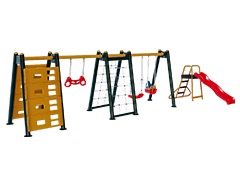 08-30790 - Kaydıraklı Tırmanmalı Metal Salıncak Seti